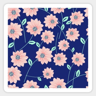 Blue & Pink Floral Pattern Sticker